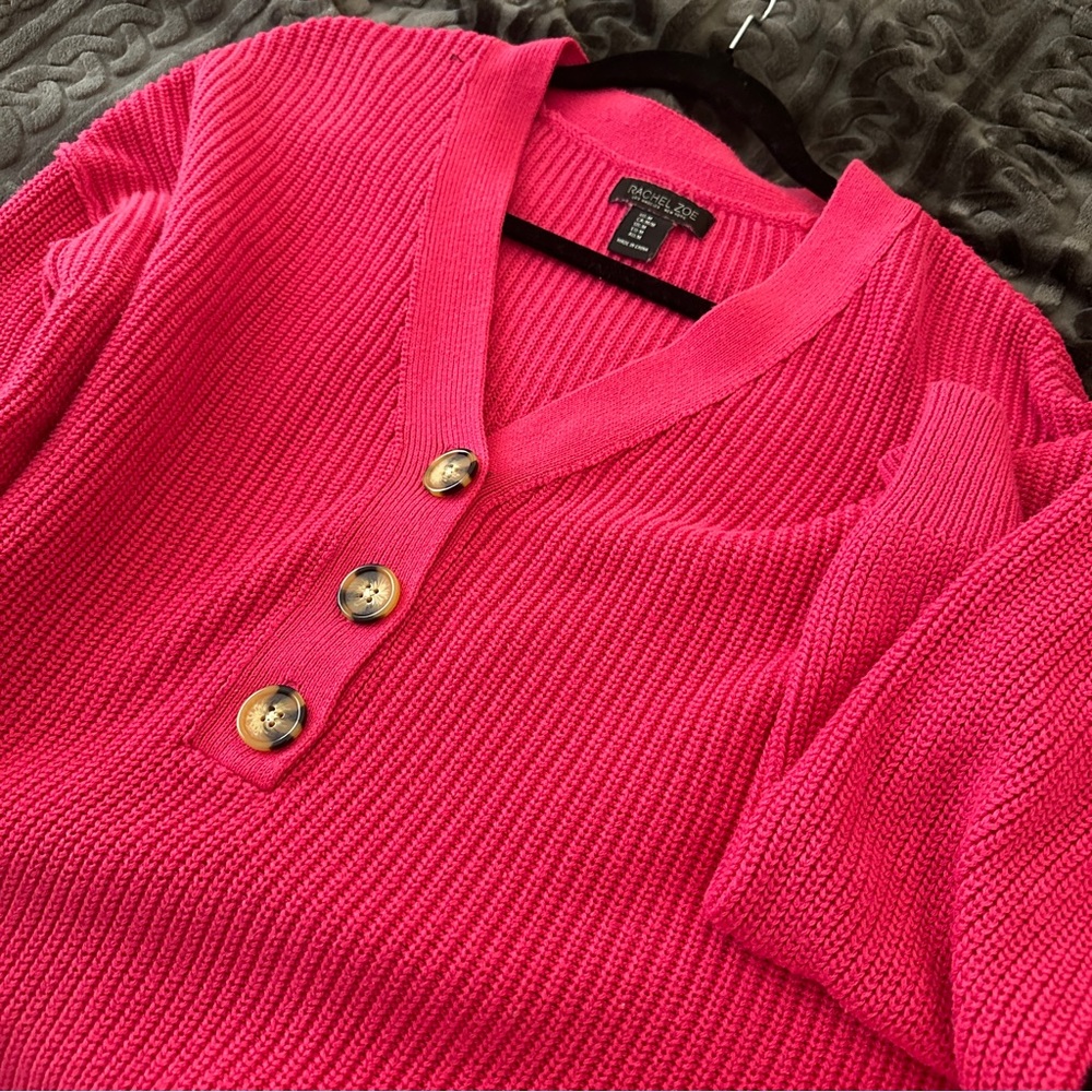 Rachel Zoe “Pink Sweater with Buttons” Size M